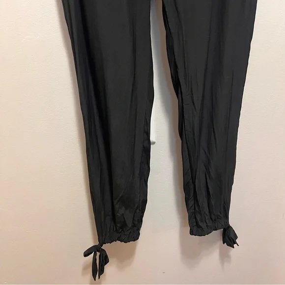 Dear Cashmere 100% Silk Black Lightweight Pants Size Medium - Picture 5 of 11